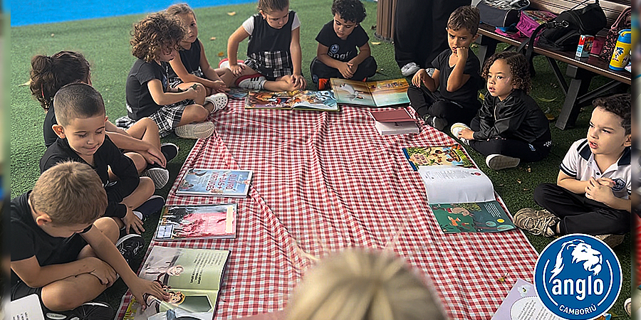 alunos no piquenique literário 